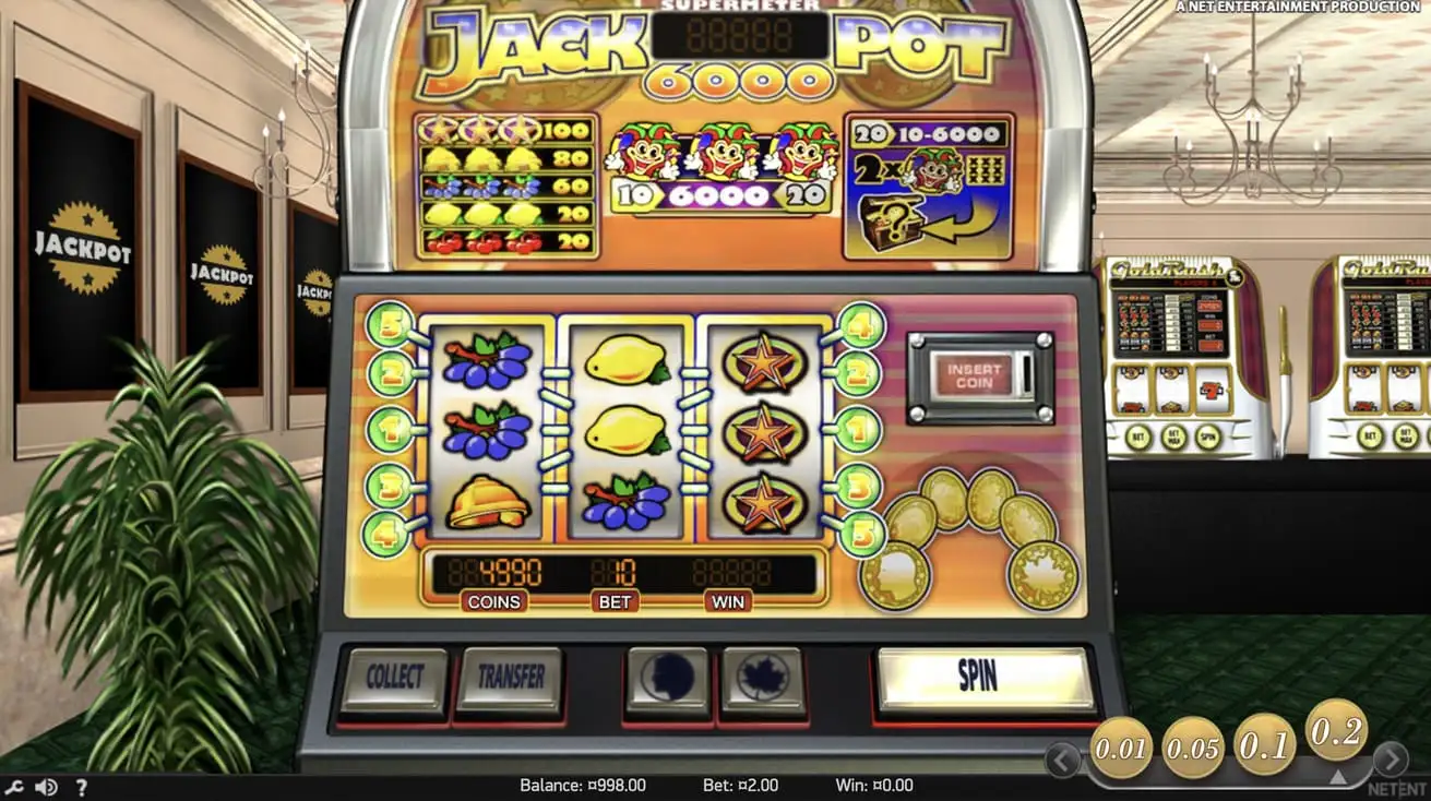 Jackpot 6000 slot available for online casino play